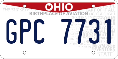 OH license plate GPC7731