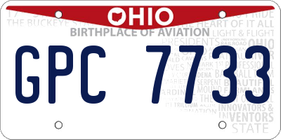 OH license plate GPC7733