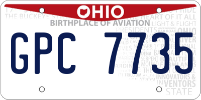 OH license plate GPC7735