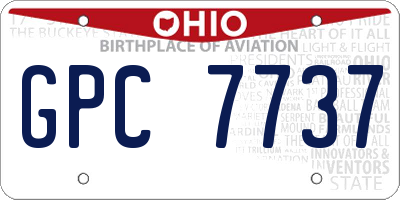 OH license plate GPC7737