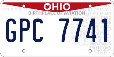 OH license plate GPC7741