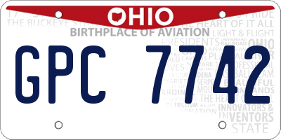 OH license plate GPC7742