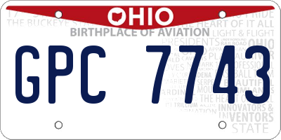 OH license plate GPC7743