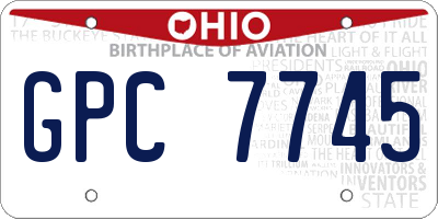 OH license plate GPC7745