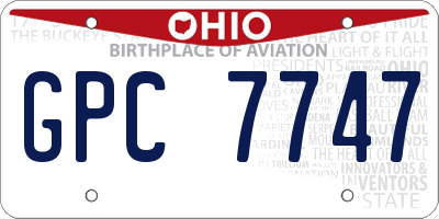 OH license plate GPC7747