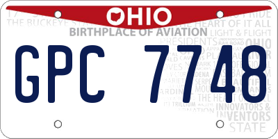 OH license plate GPC7748