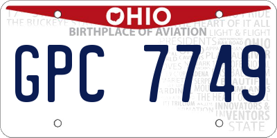 OH license plate GPC7749