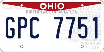 OH license plate GPC7751