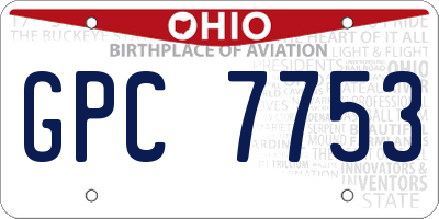OH license plate GPC7753