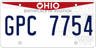 OH license plate GPC7754