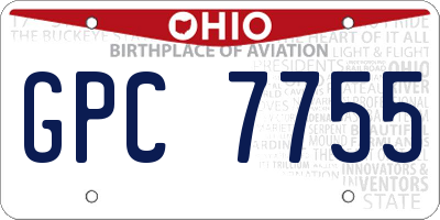 OH license plate GPC7755