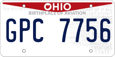OH license plate GPC7756