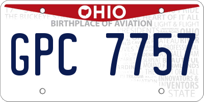 OH license plate GPC7757