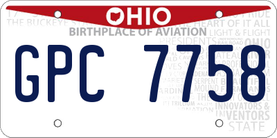 OH license plate GPC7758