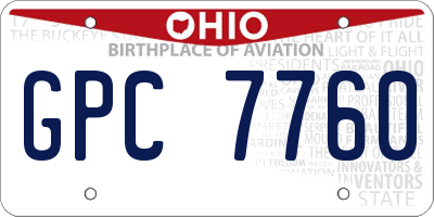 OH license plate GPC7760