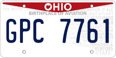 OH license plate GPC7761