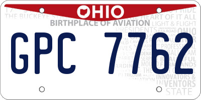 OH license plate GPC7762