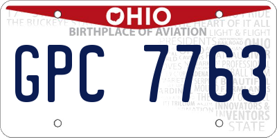 OH license plate GPC7763