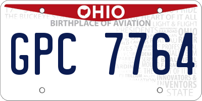 OH license plate GPC7764