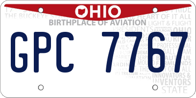 OH license plate GPC7767