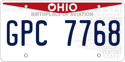 OH license plate GPC7768