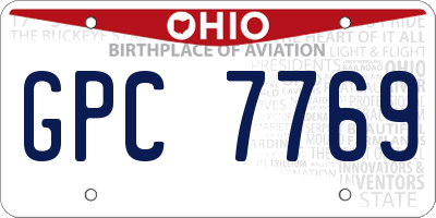 OH license plate GPC7769