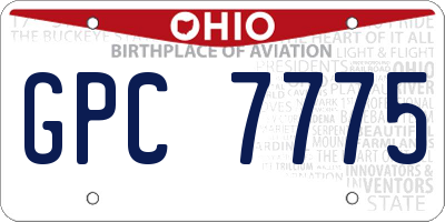 OH license plate GPC7775