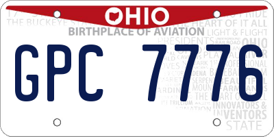 OH license plate GPC7776