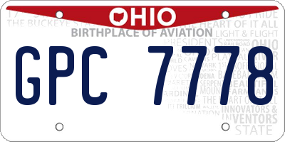 OH license plate GPC7778