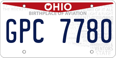 OH license plate GPC7780