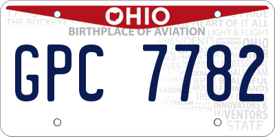 OH license plate GPC7782