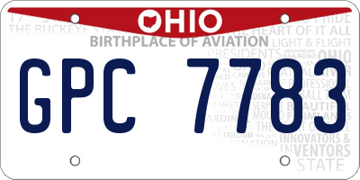 OH license plate GPC7783