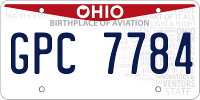 OH license plate GPC7784