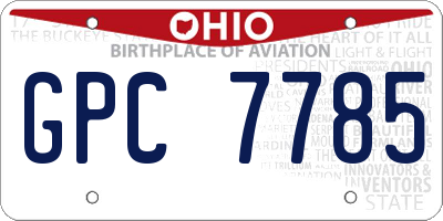 OH license plate GPC7785