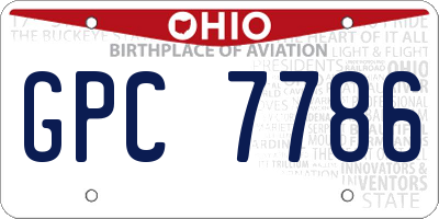 OH license plate GPC7786