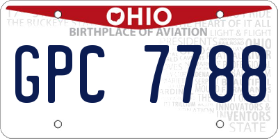 OH license plate GPC7788