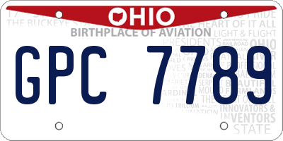 OH license plate GPC7789