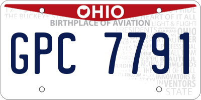 OH license plate GPC7791