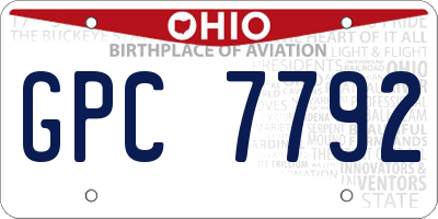OH license plate GPC7792