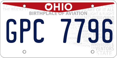 OH license plate GPC7796