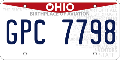 OH license plate GPC7798