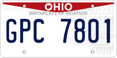 OH license plate GPC7801