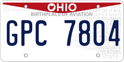 OH license plate GPC7804