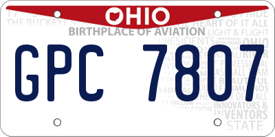 OH license plate GPC7807