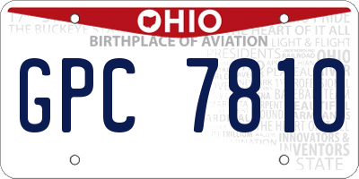 OH license plate GPC7810