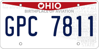 OH license plate GPC7811