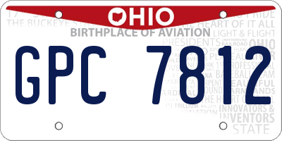 OH license plate GPC7812