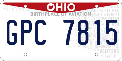 OH license plate GPC7815