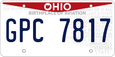 OH license plate GPC7817