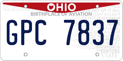OH license plate GPC7837